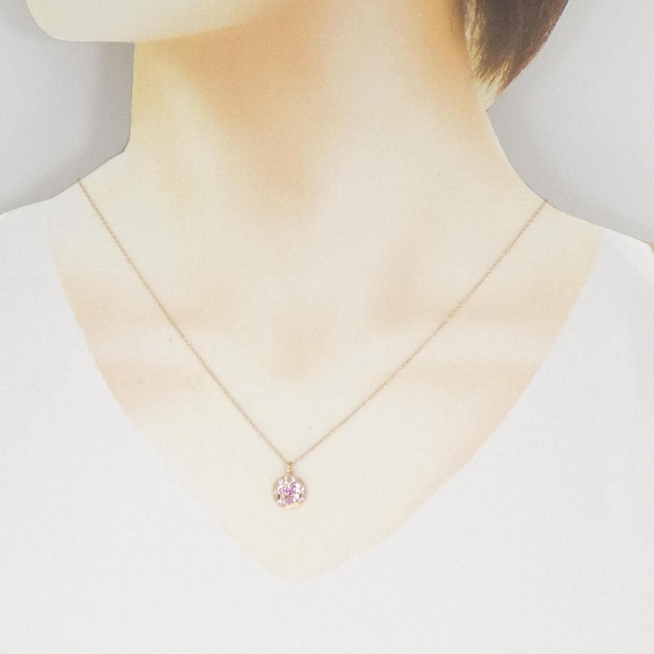 K18PG サファイヤ ネックレス 0.22CT