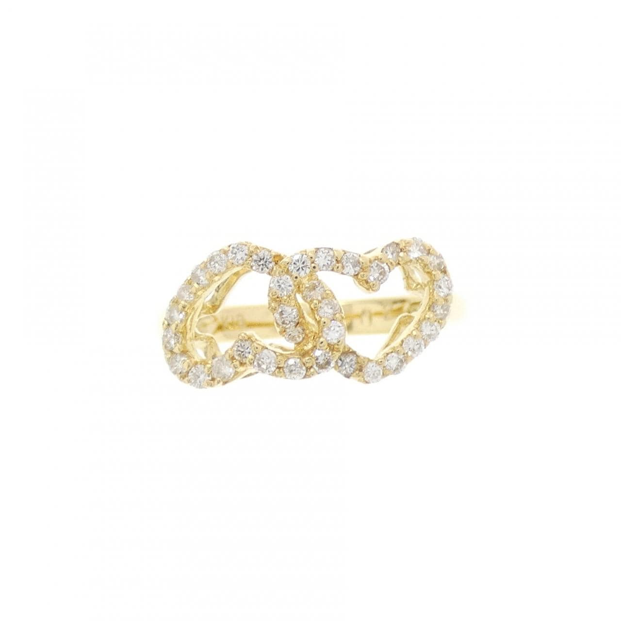 K18YG ハート ダイヤモンド ピンキーリング 0.2CT