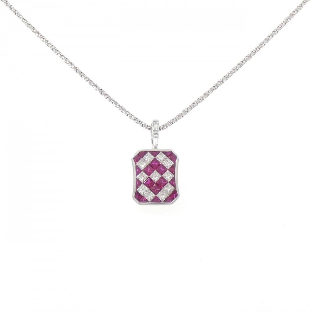 K18WG ルビー ネックレス 2.00CT