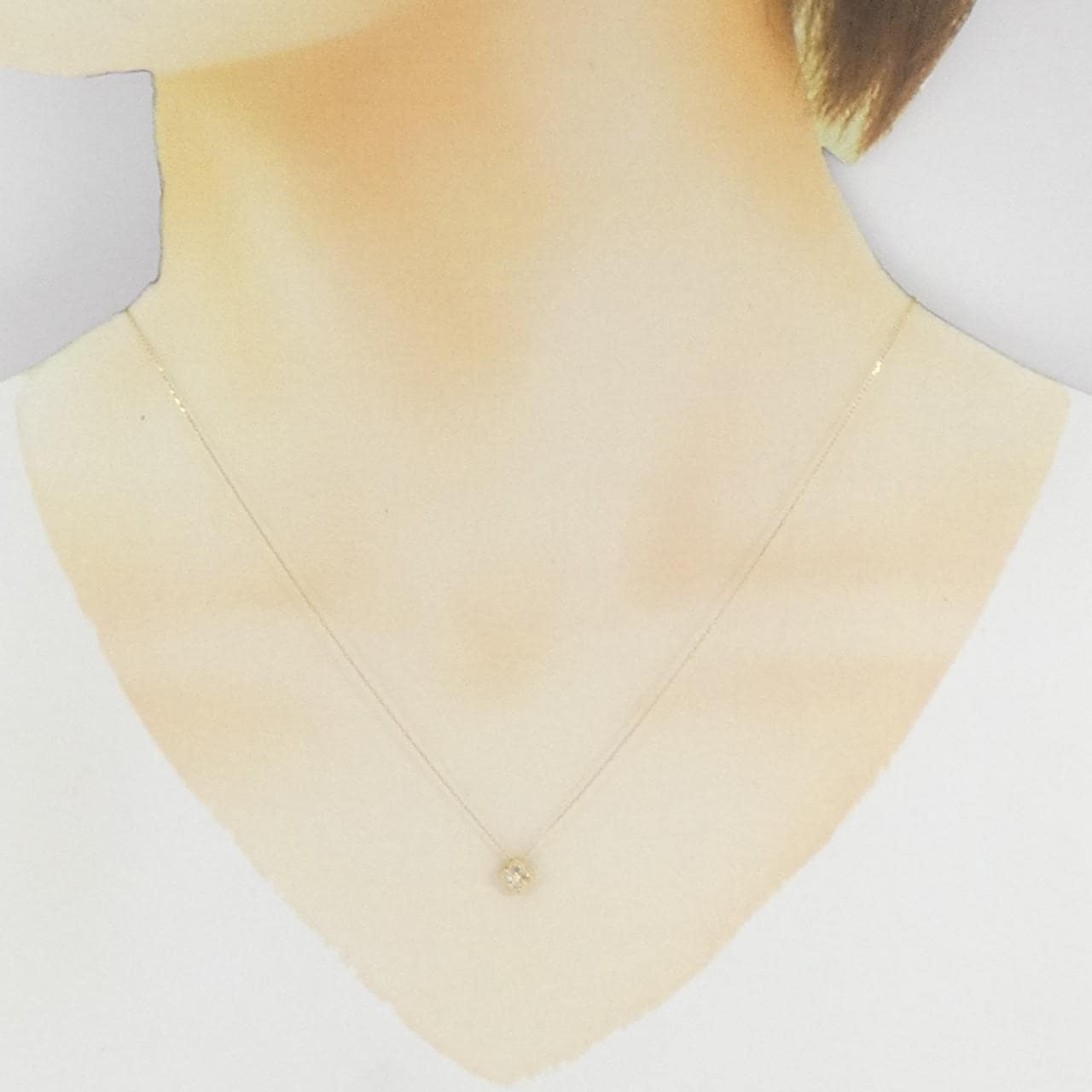 K18YG フラワー ダイヤモンド ネックレス 0.10CT