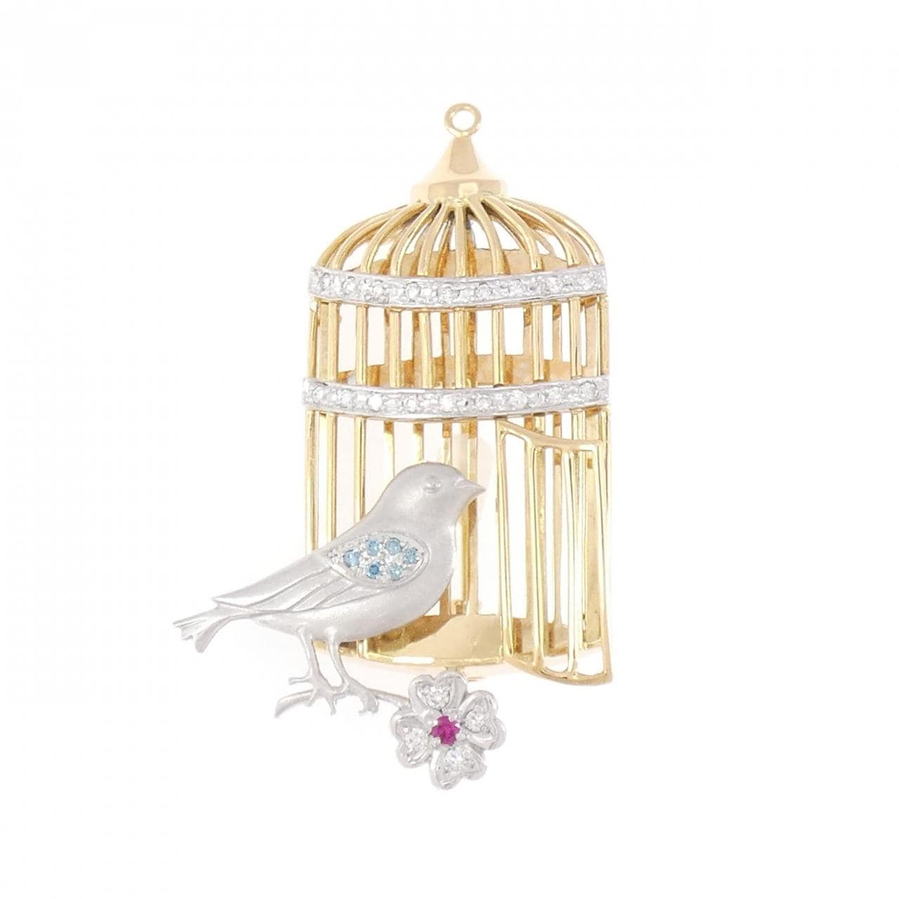 水野薫子 ルビー ブローチ 0.05CT