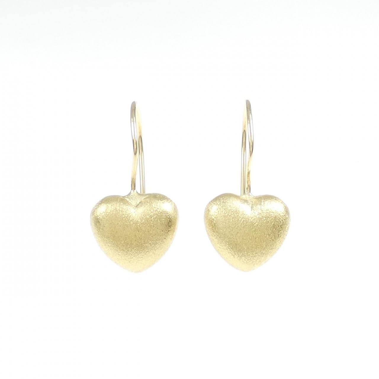 750YG heart earrings