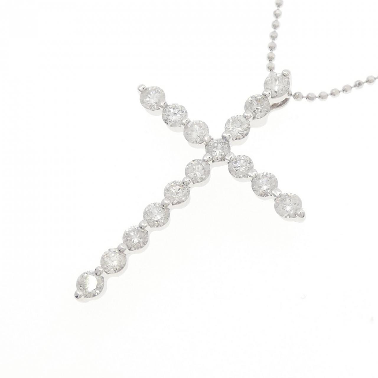 K18WG ダイヤモンド ネックレス 1.00CT