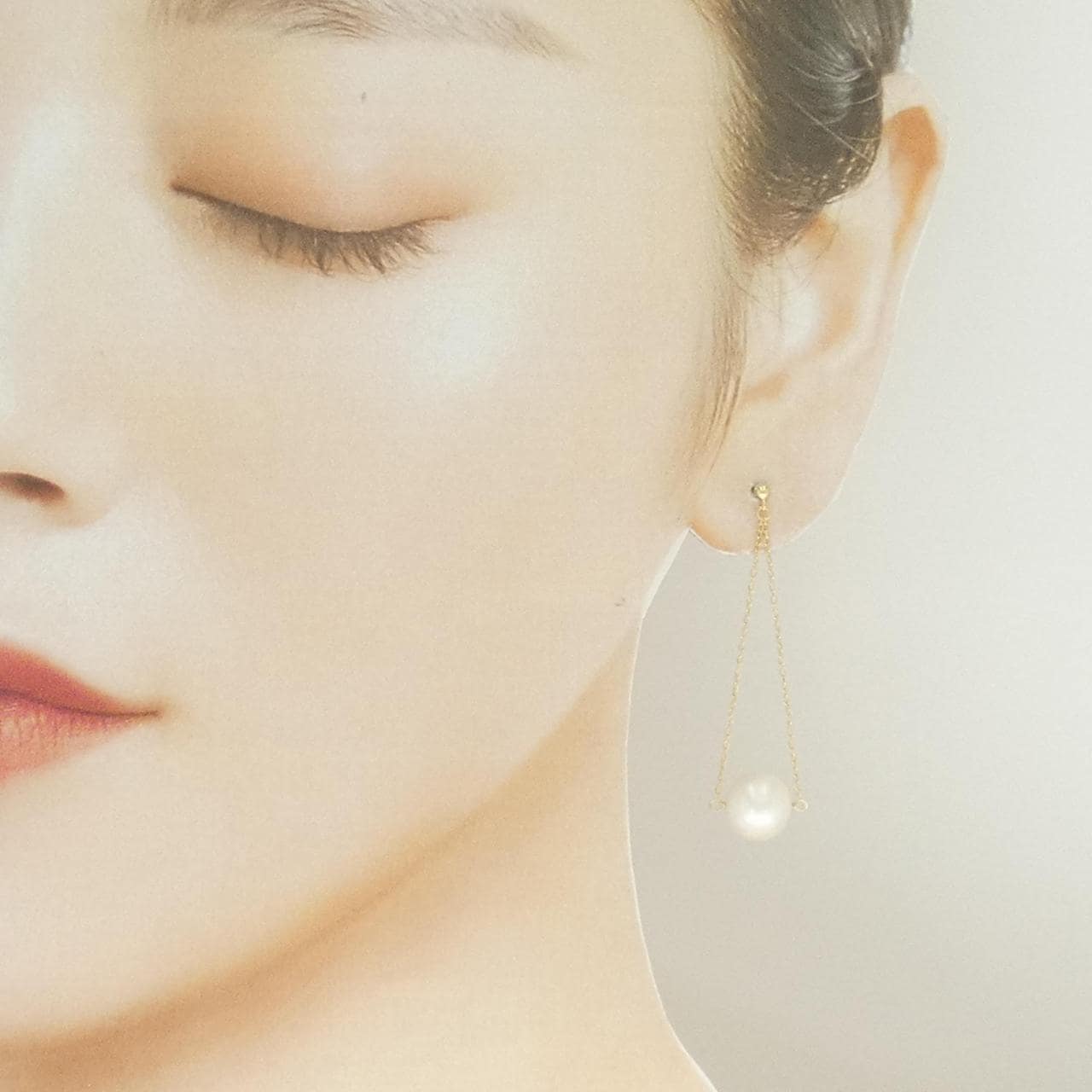 K18YG 淡水パール ピアス