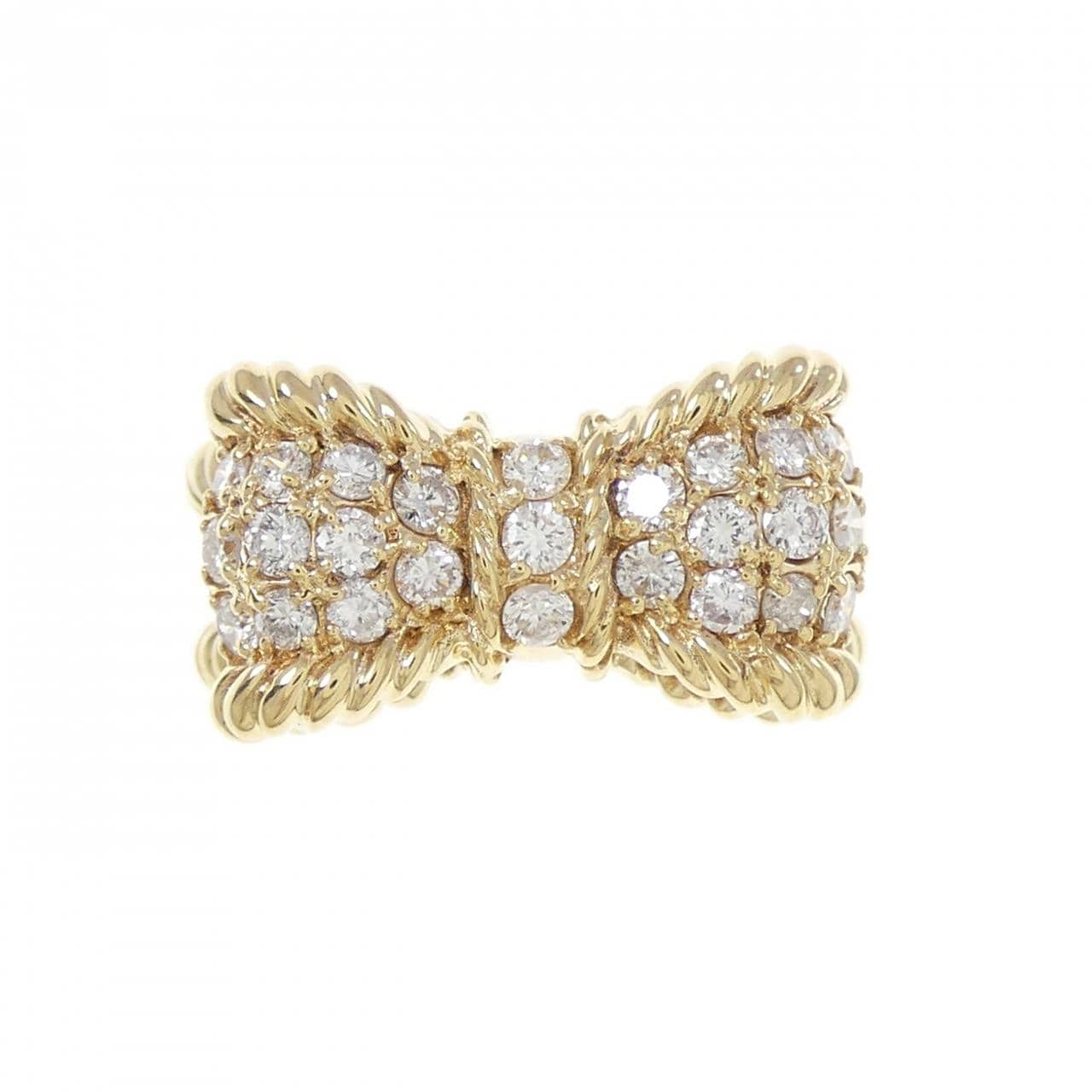 K18YG リボン ダイヤモンド リング 0.51CT