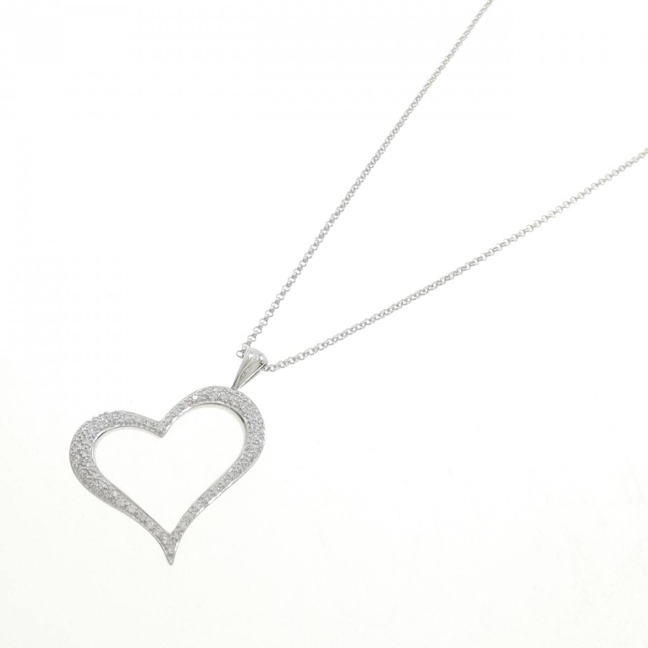 K18WG Heart Diamond Necklace 0.60CT