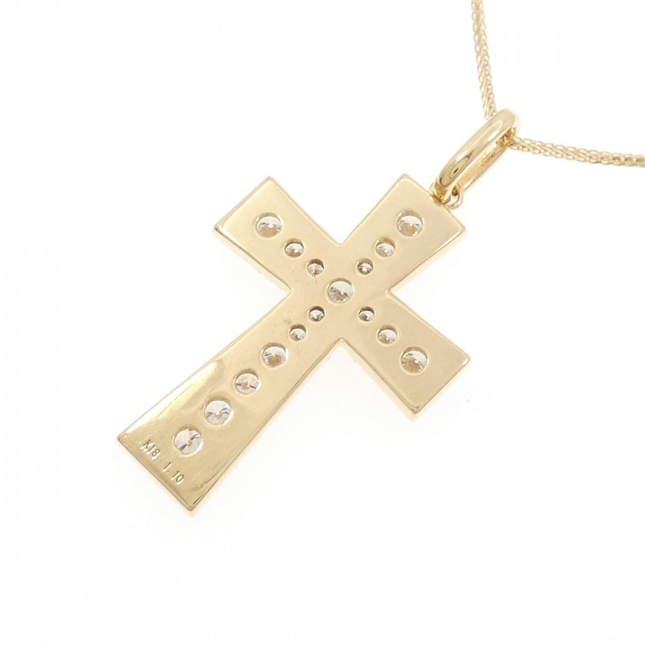 K18YG クロス ダイヤモンド ネックレス 1.10CT