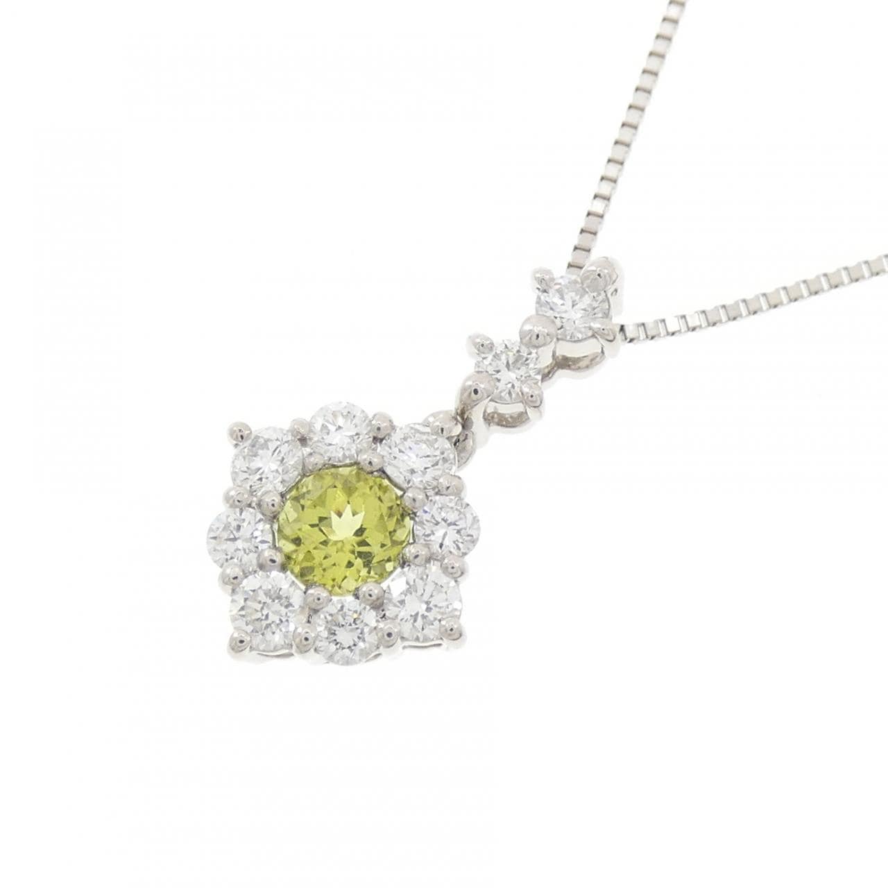 PT900/PT850 ペリドット ネックレス 0.356CT