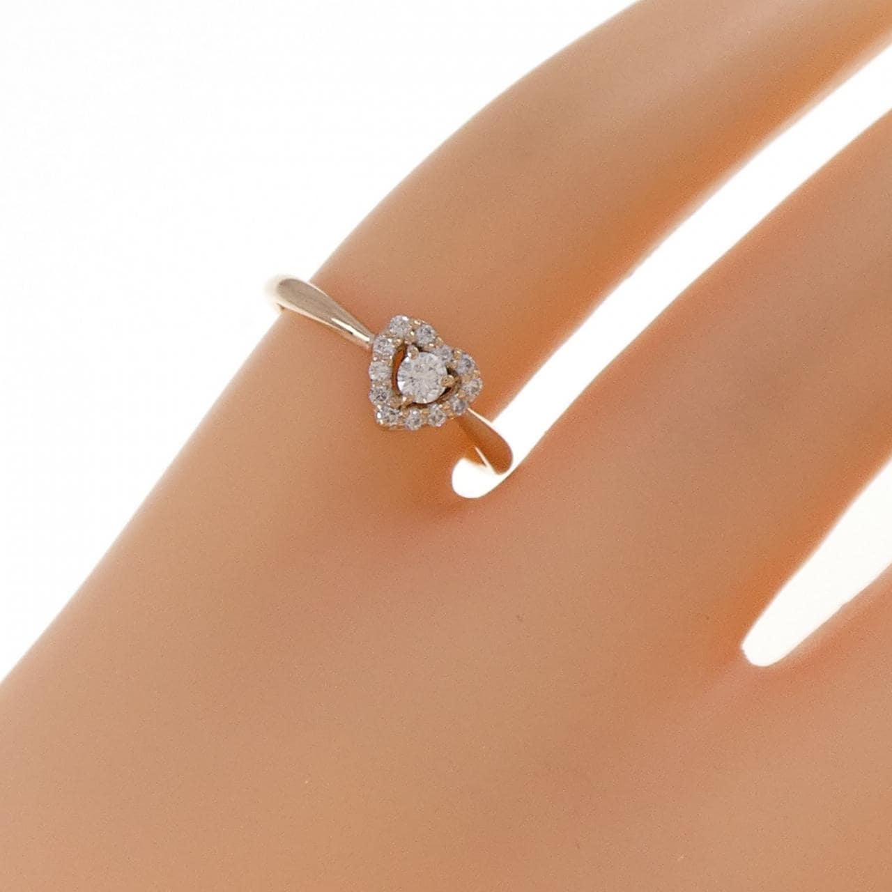 K18PG ハート ダイヤモンド リング 0.131CT