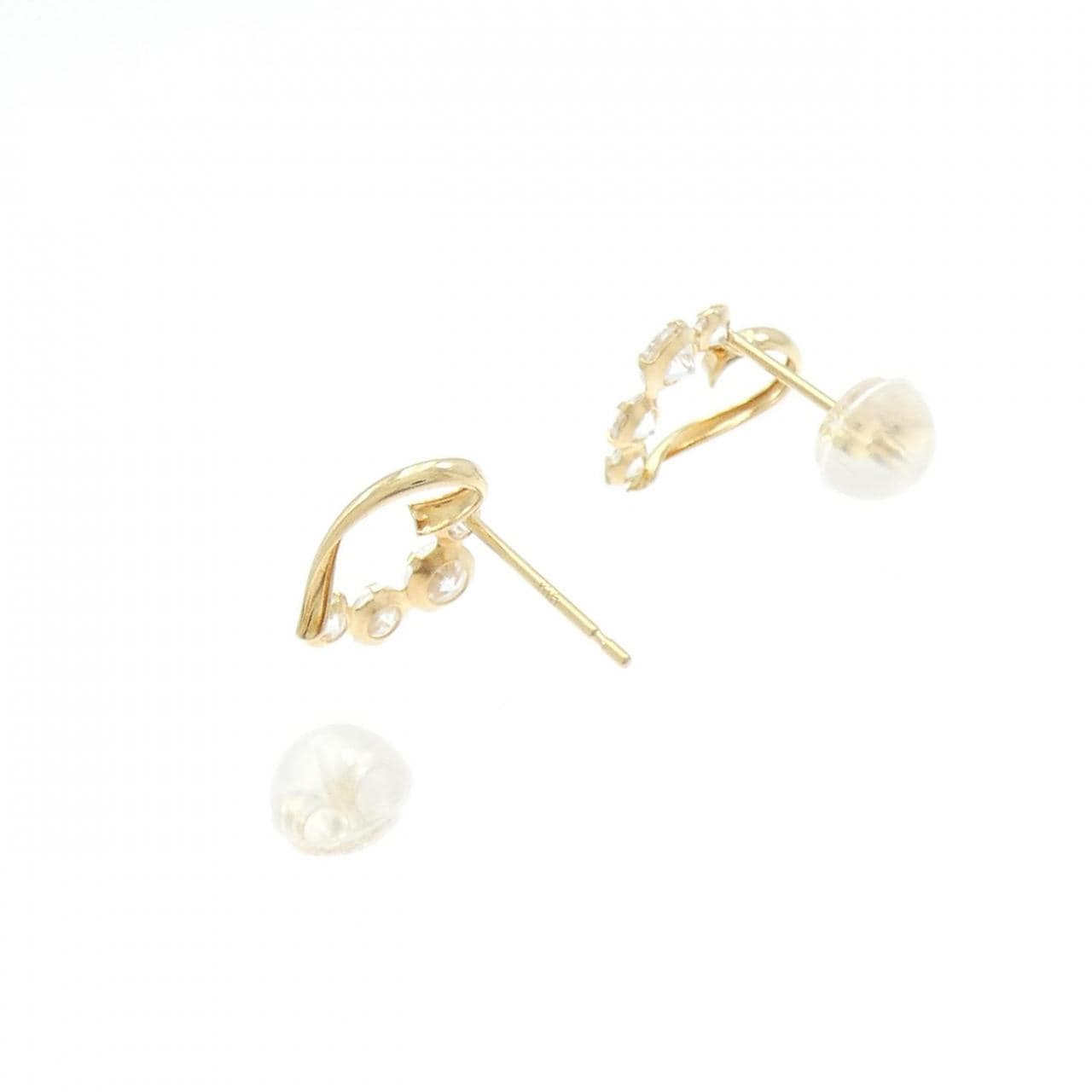 K18YG ハート キュービック ピアス