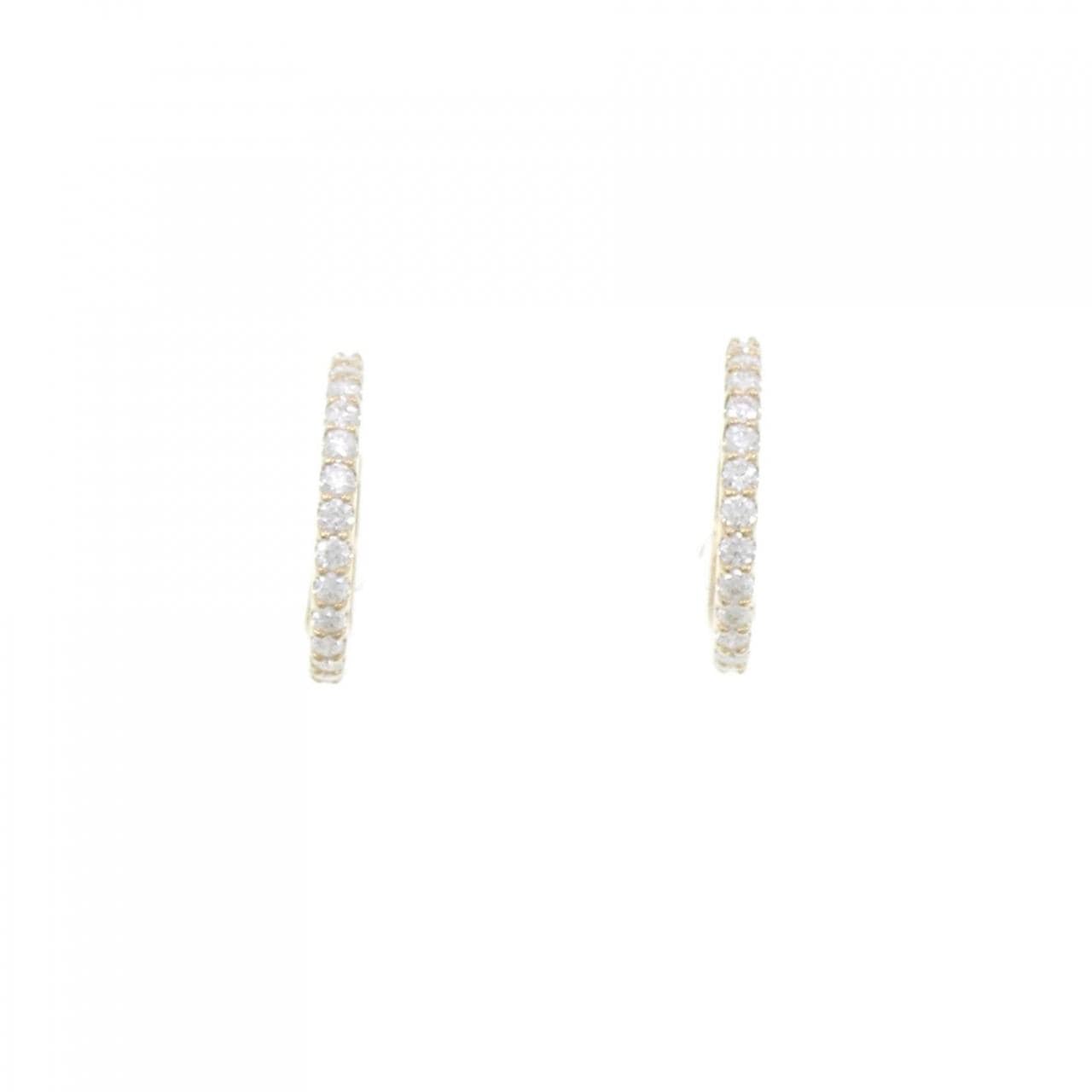 [BRAND NEW] K18YG hoop Diamond earrings 0.408CT