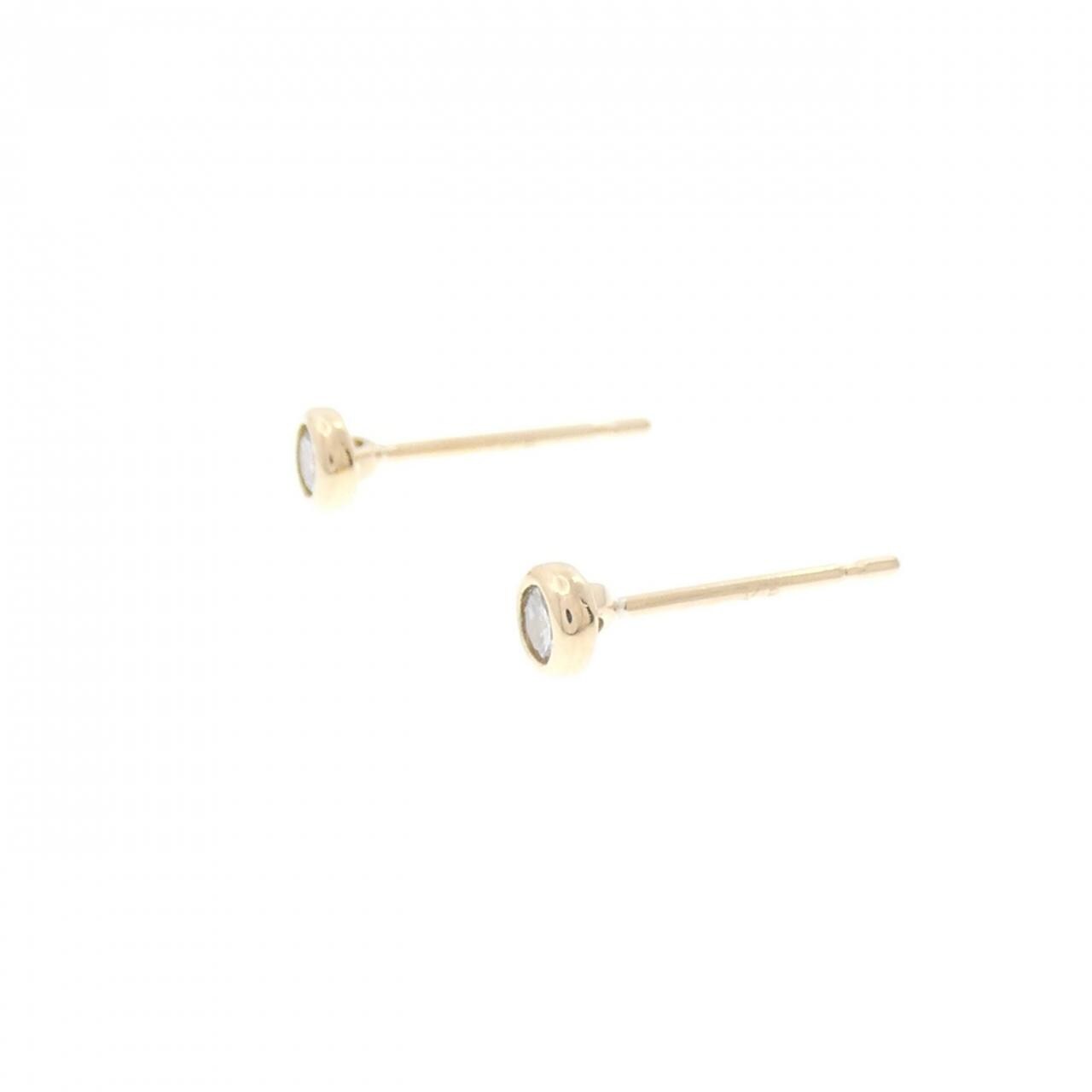 【リメイク】K18YG ソリティア ダイヤモンド ピアス 0.10CT