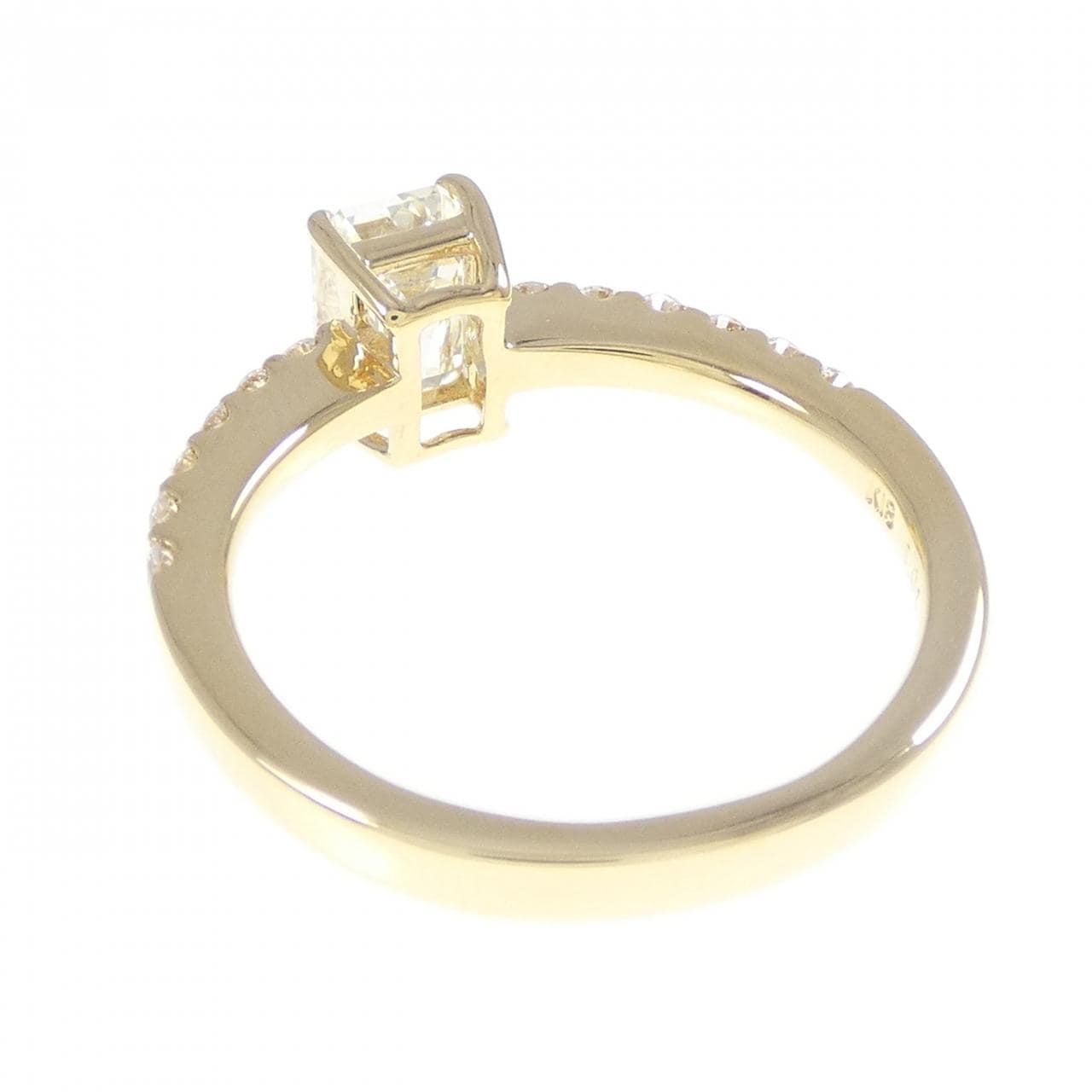 【リメイク】K18YG ダイヤモンド リング 1.01CT L SI1 エメラルドカット
