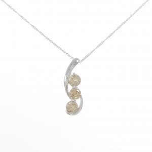 K18WG ダイヤモンド ネックレス 1.0CT