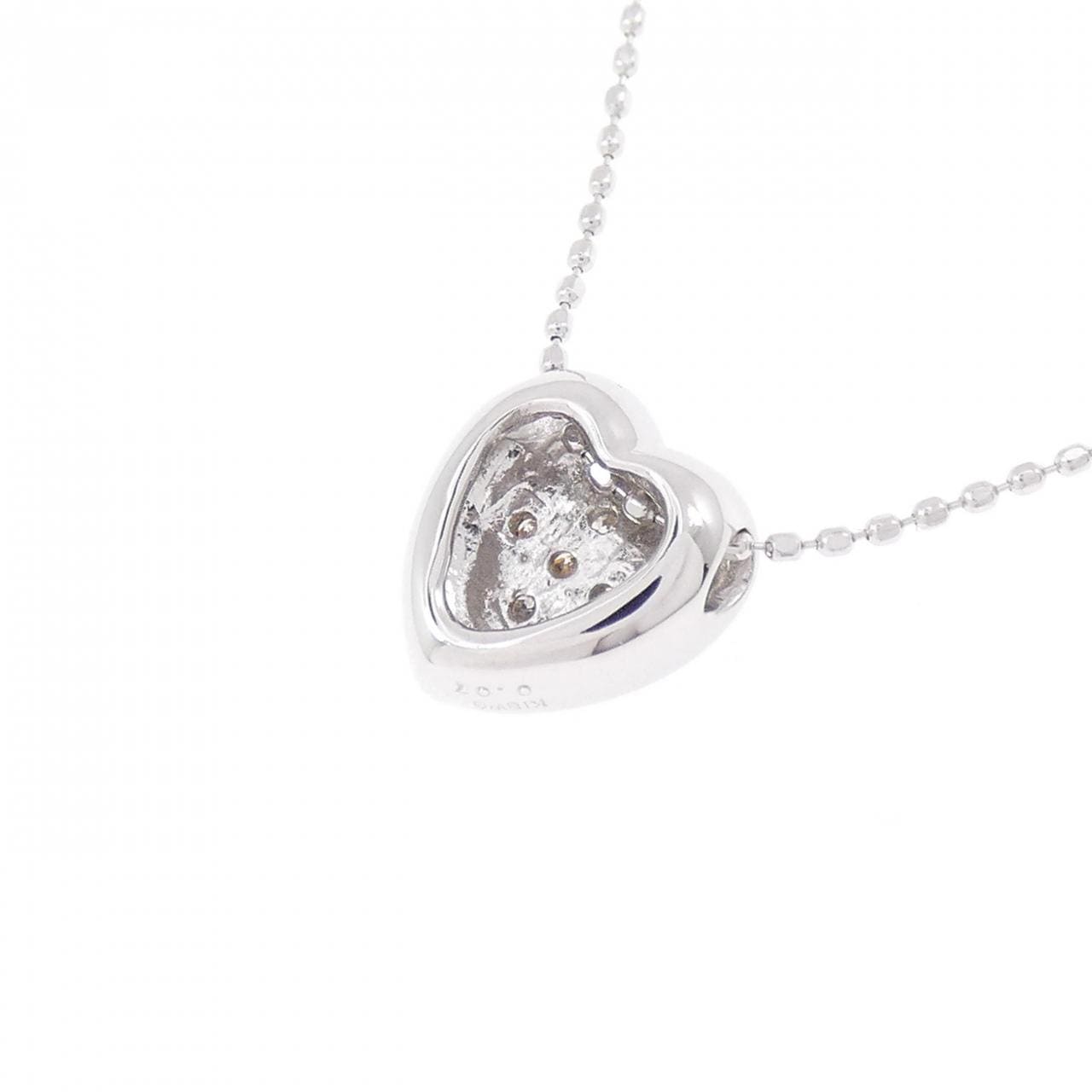 K18WG ハート ダイヤモンド ネックレス 0.07CT