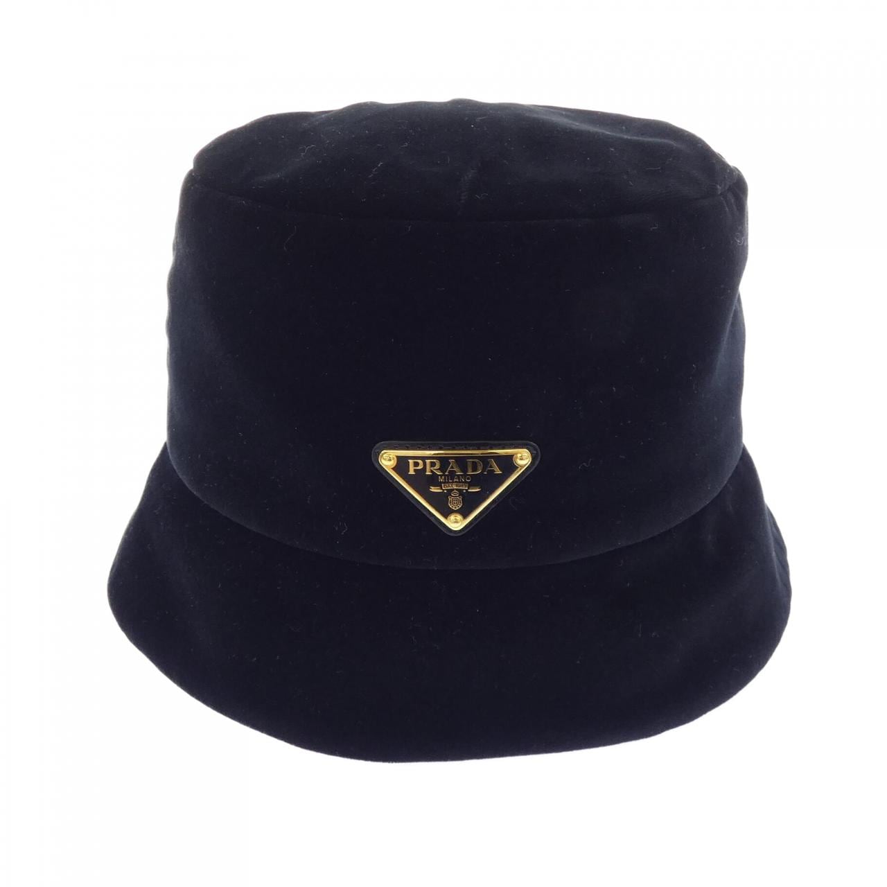 プラダ PRADA トライアングルロゴ ベルベット バケットハット 1HC137 068 ハット