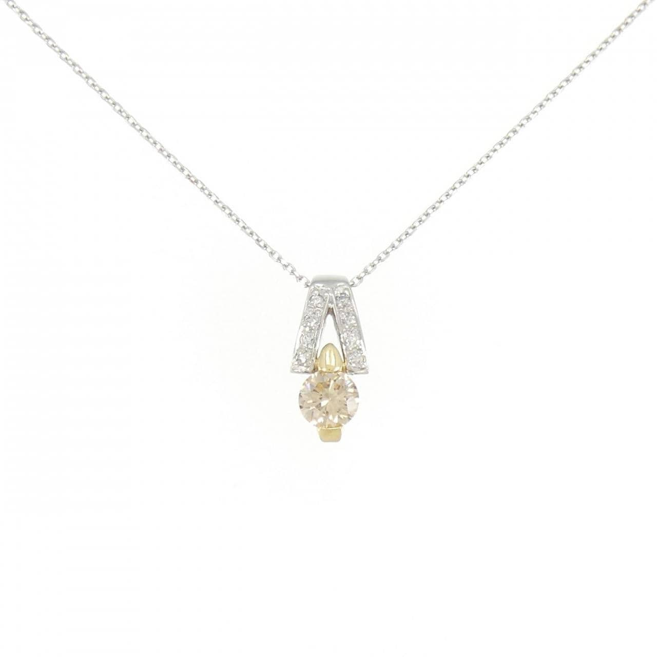 PT/K18YG Diamond Necklace 0.59CT