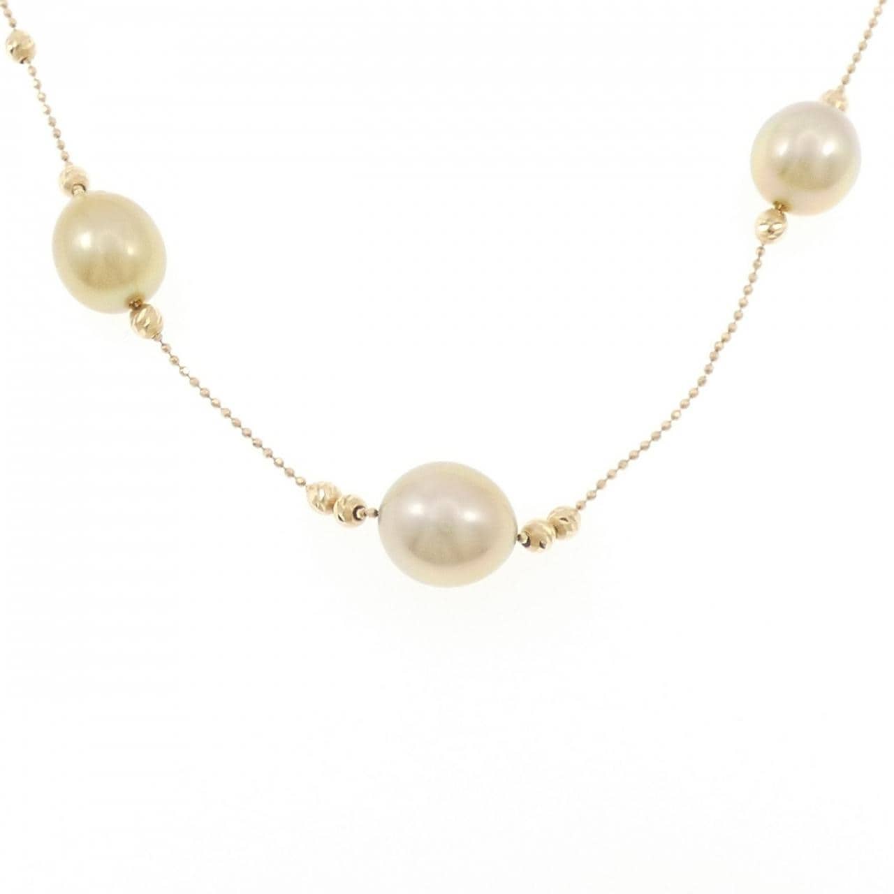 K18YG 白蝶パール ネックレス