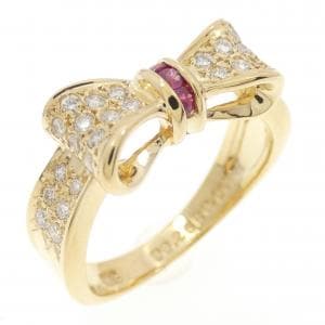 K18YG リボン ルビー リング 0.06CT