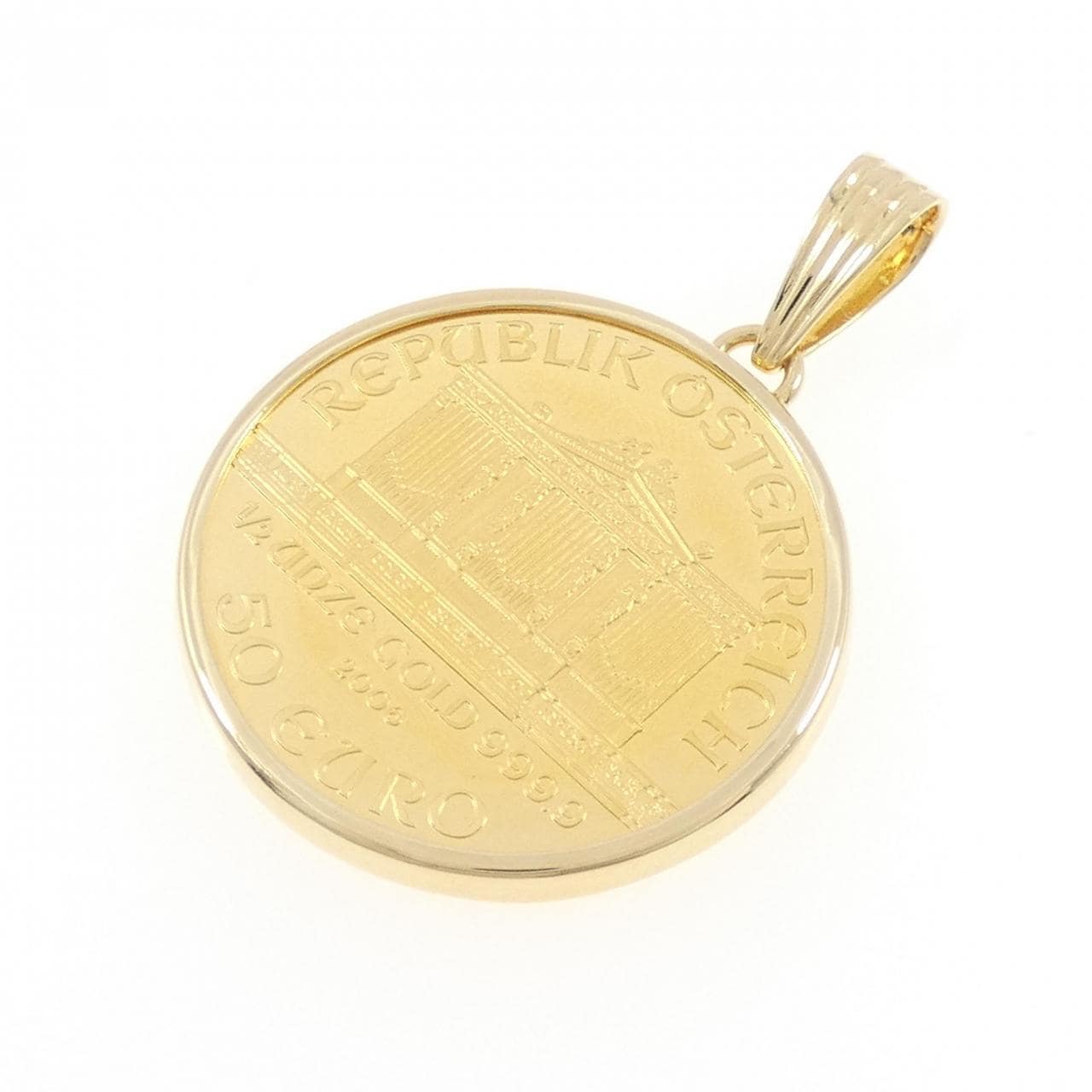 [Remake] K18YG frame coin pendant