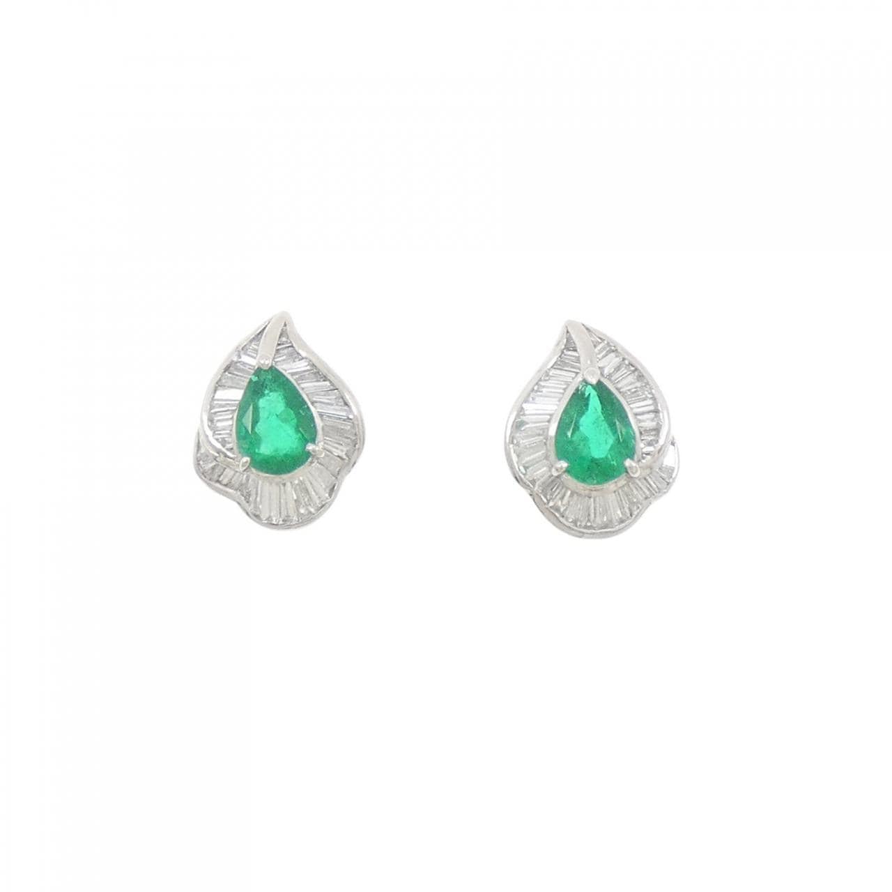 PT900 エメラルド ピアス 1.83CT