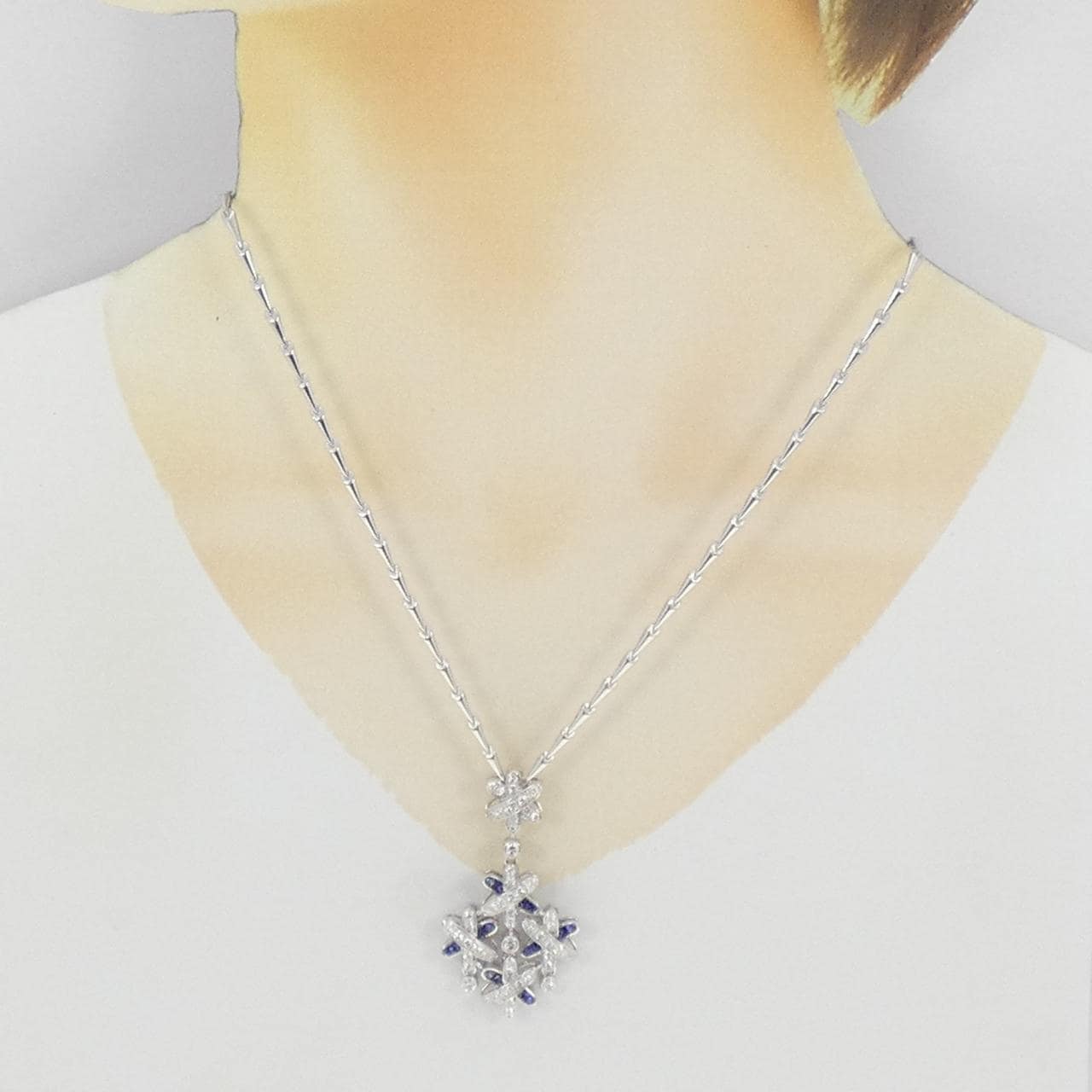 ジュネ フラワー サファイヤ ネックレス 0.89CT