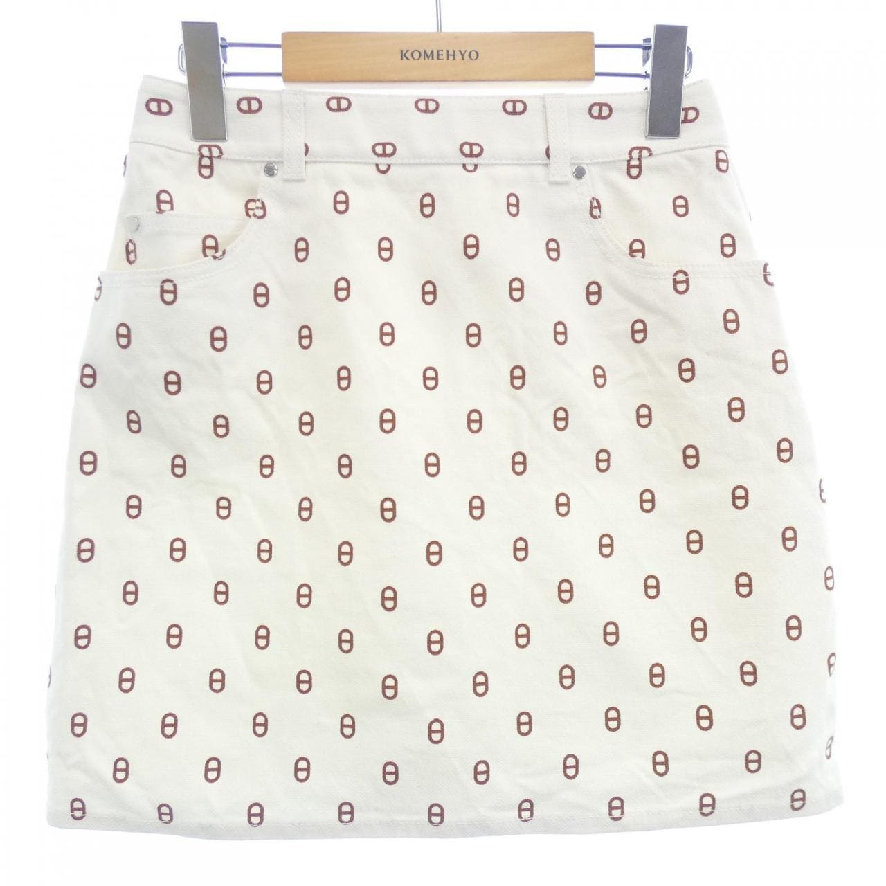 エルメス HERMES シェーヌ･ダンクル カルトゥッシュ クルー･ド･セル 4E0315D3 スカート