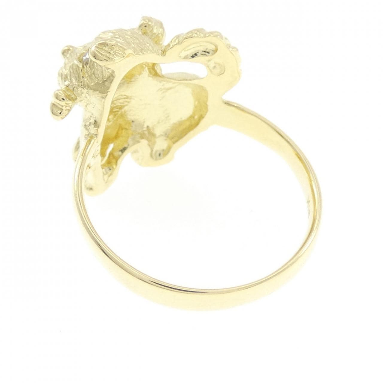 K18YG ドッグ ダイヤモンド リング 0.03CT