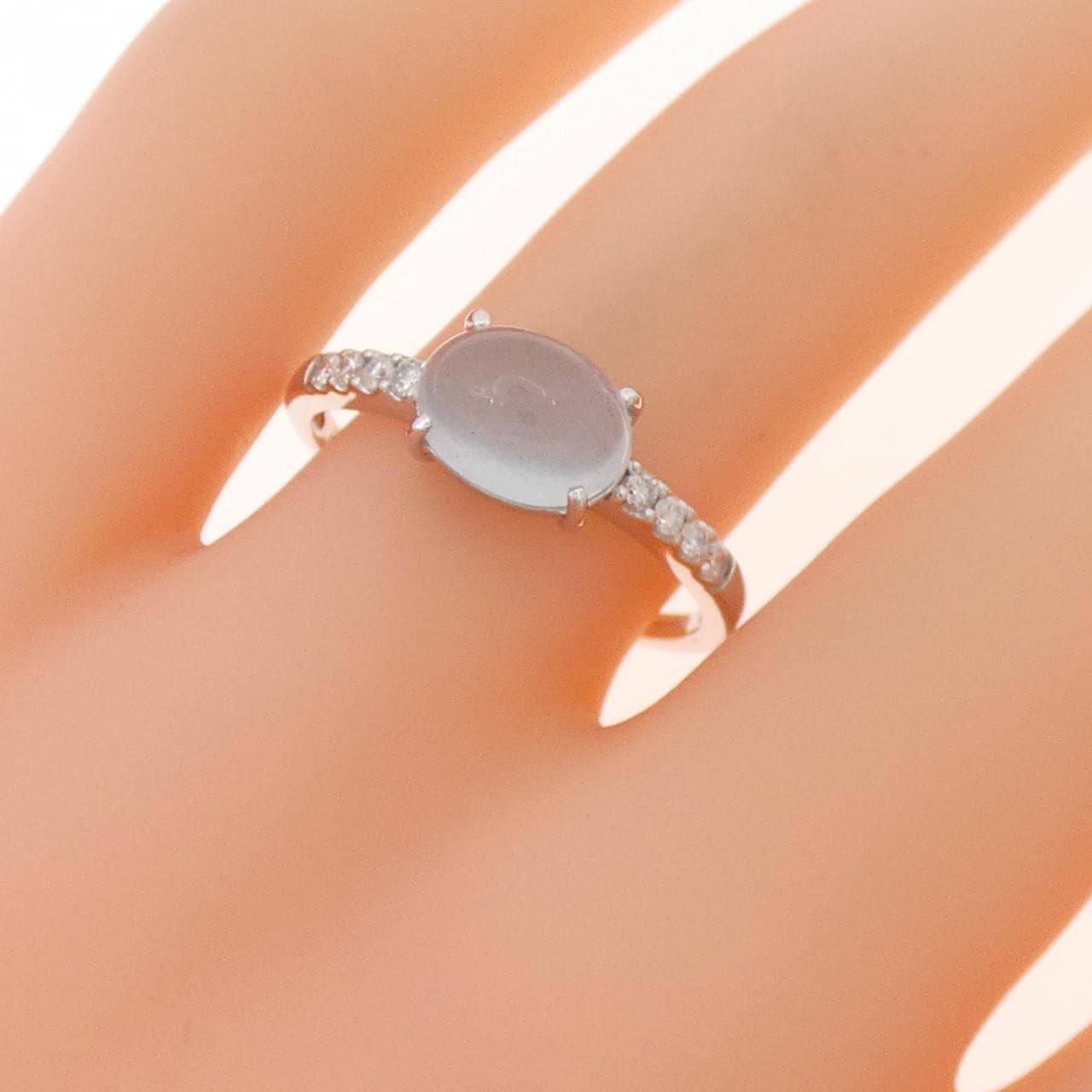 K18WG アクアマリン リング 1.00CT