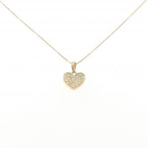 K18YG ハート ダイヤモンド ネックレス 0.15CT