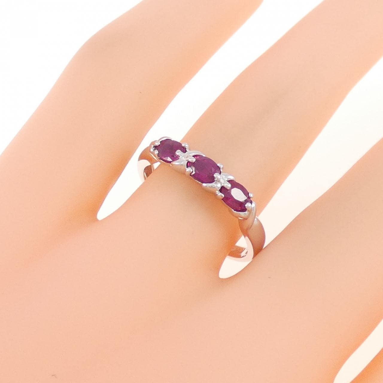 K14WG ルビー リング 0.70CT