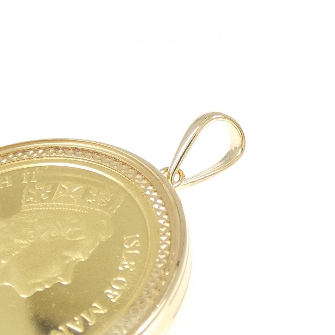 K18YG(枠) コイン ペンダント