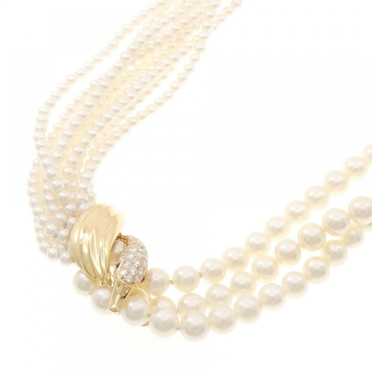 K18YG バード アコヤパール ネックレス