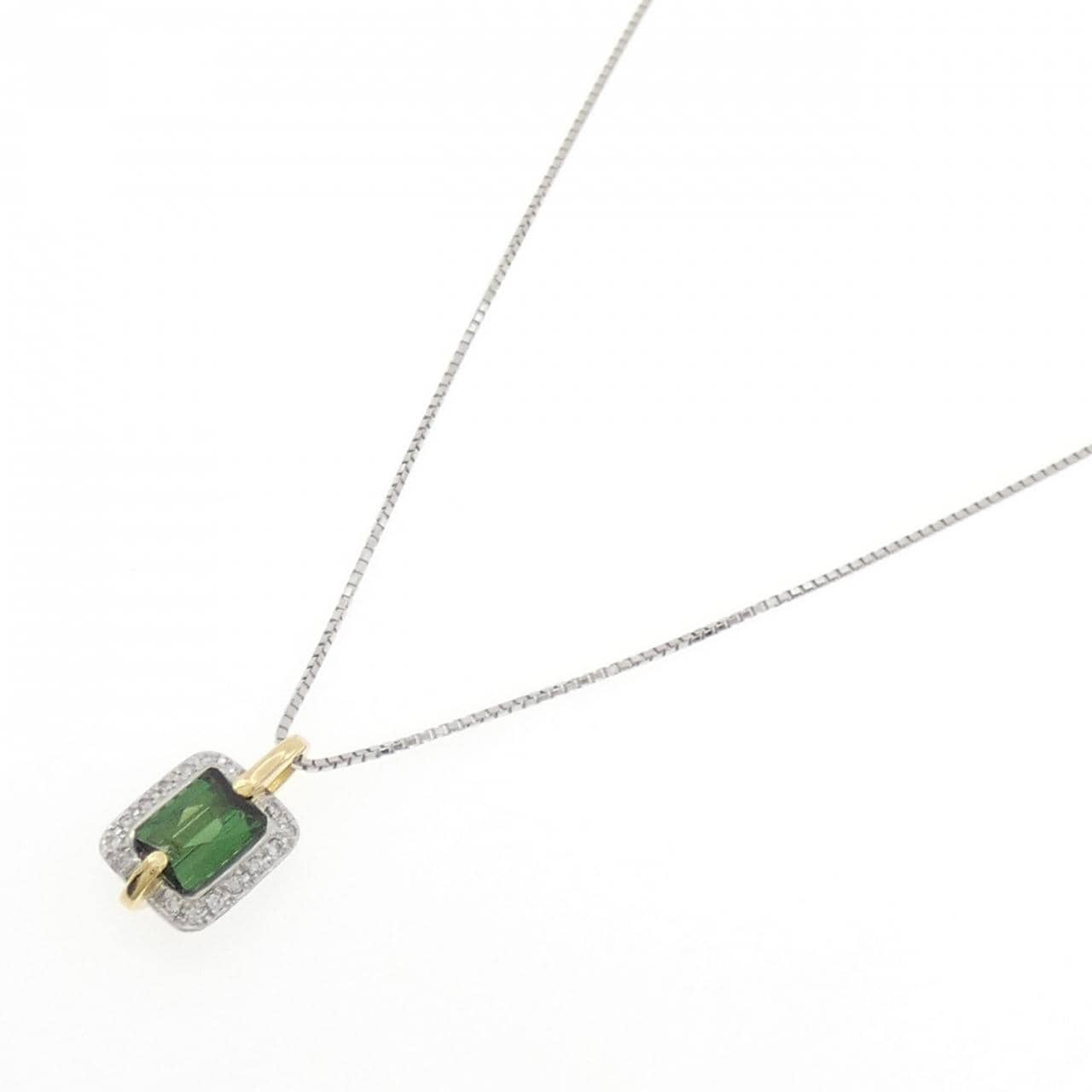 PT900/K18YG/PT850 トルマリン ネックレス 1.62CT