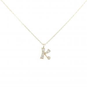 K10YG イニシャルK ダイヤモンド ネックレス 0.05CT
