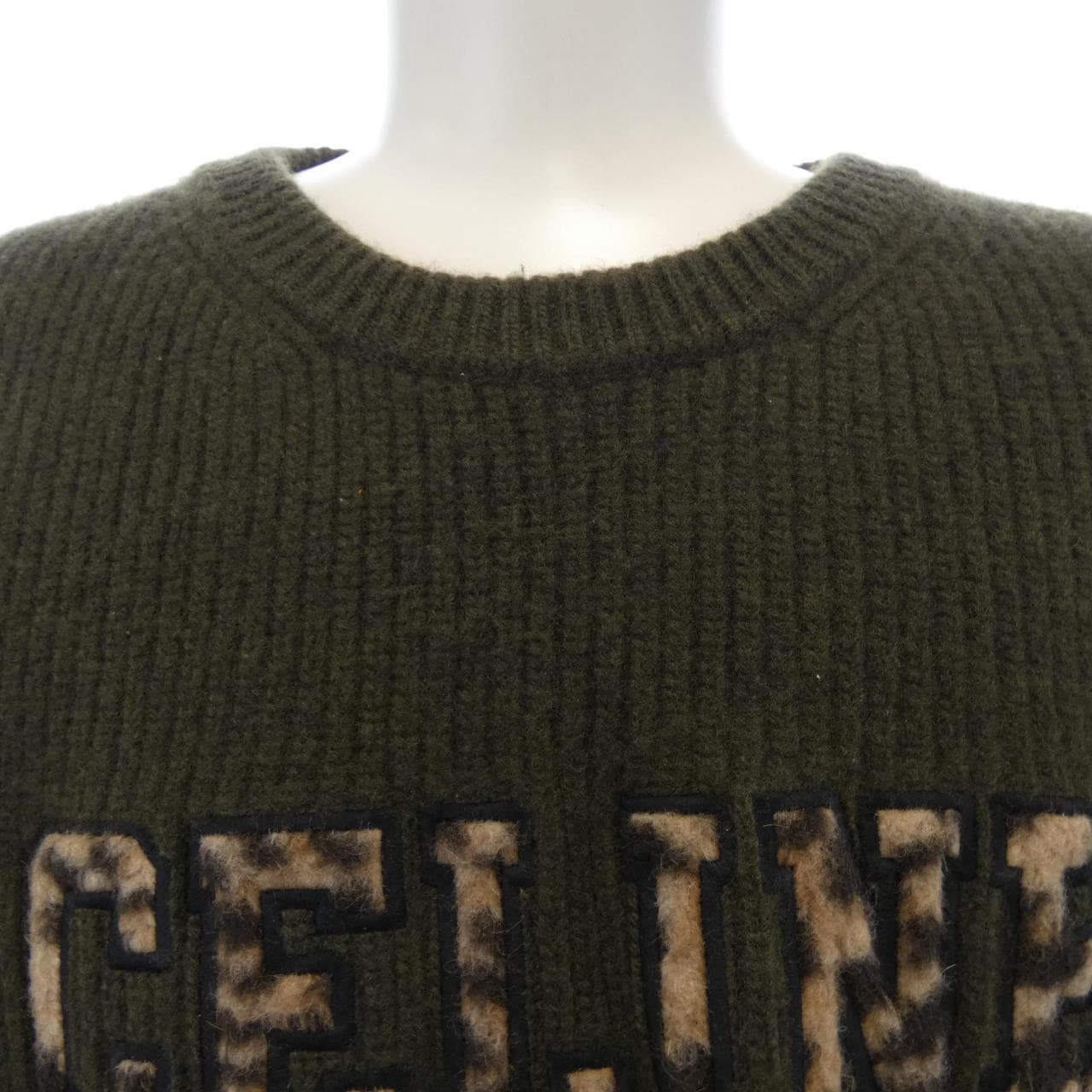 セリーヌ CELINE レオパードエンブロイダリークルーネックニット 2AB97650S ニット