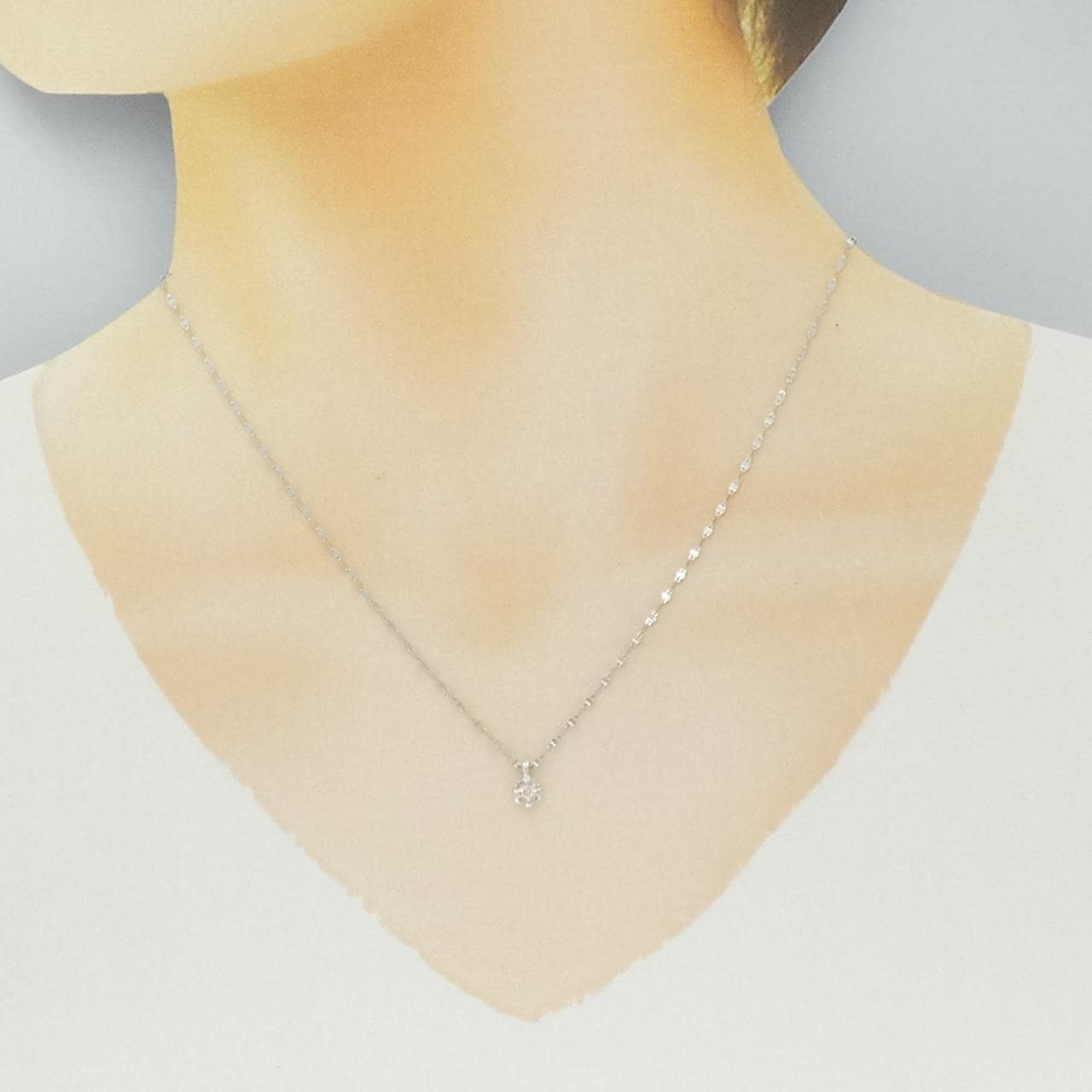 K10WG ダイヤモンド ネックレス 0.05CT