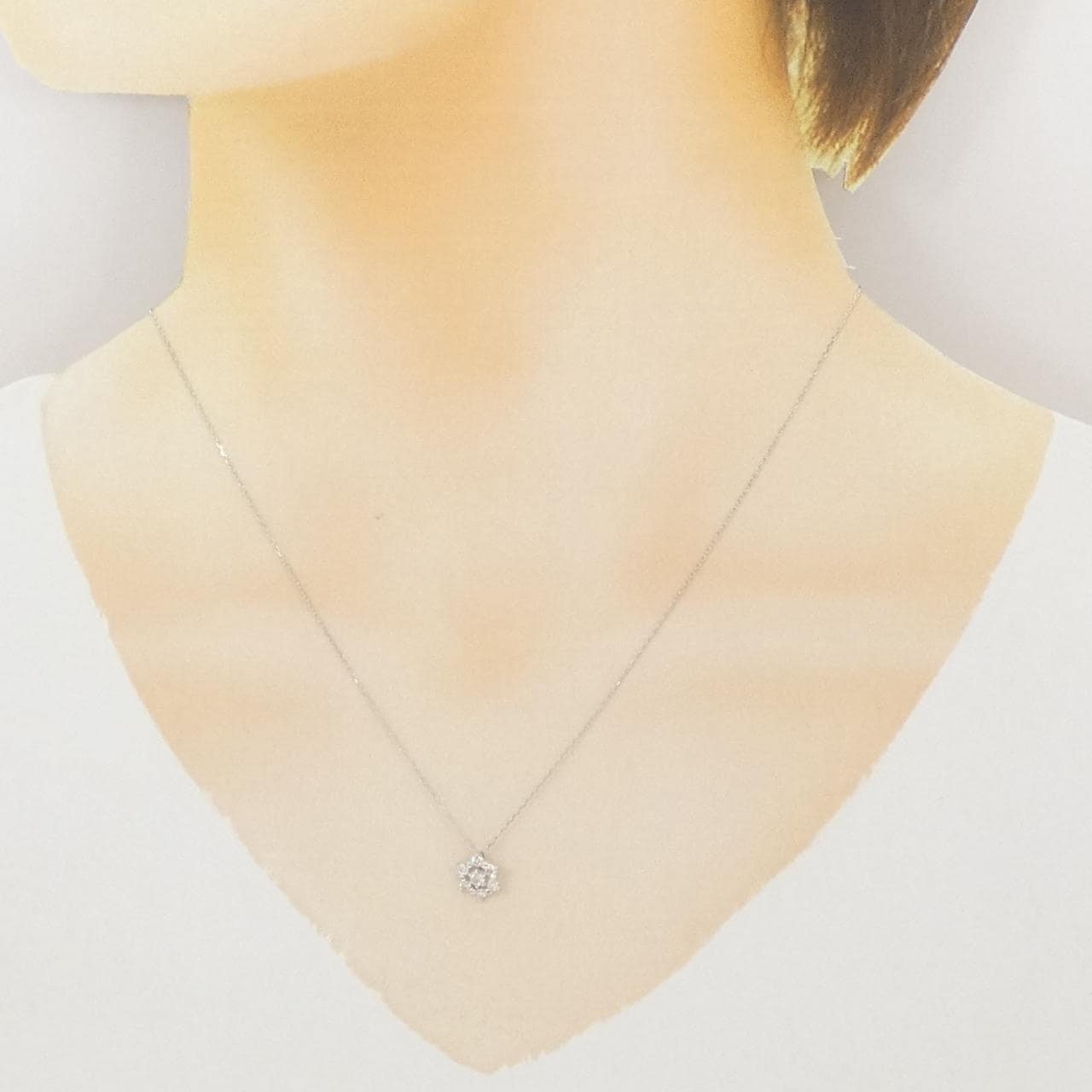 K18WG ダイヤモンド ネックレス 0.20CT