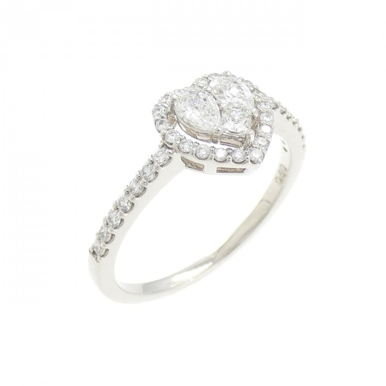 【新品】PT ハート ダイヤモンド リング 0.50CT