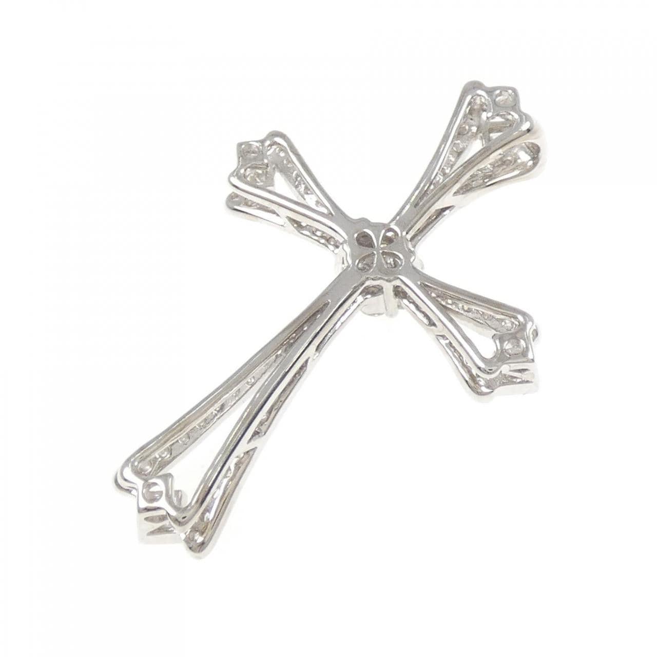 750WG クロス ダイヤモンド ペンダント 0.98CT