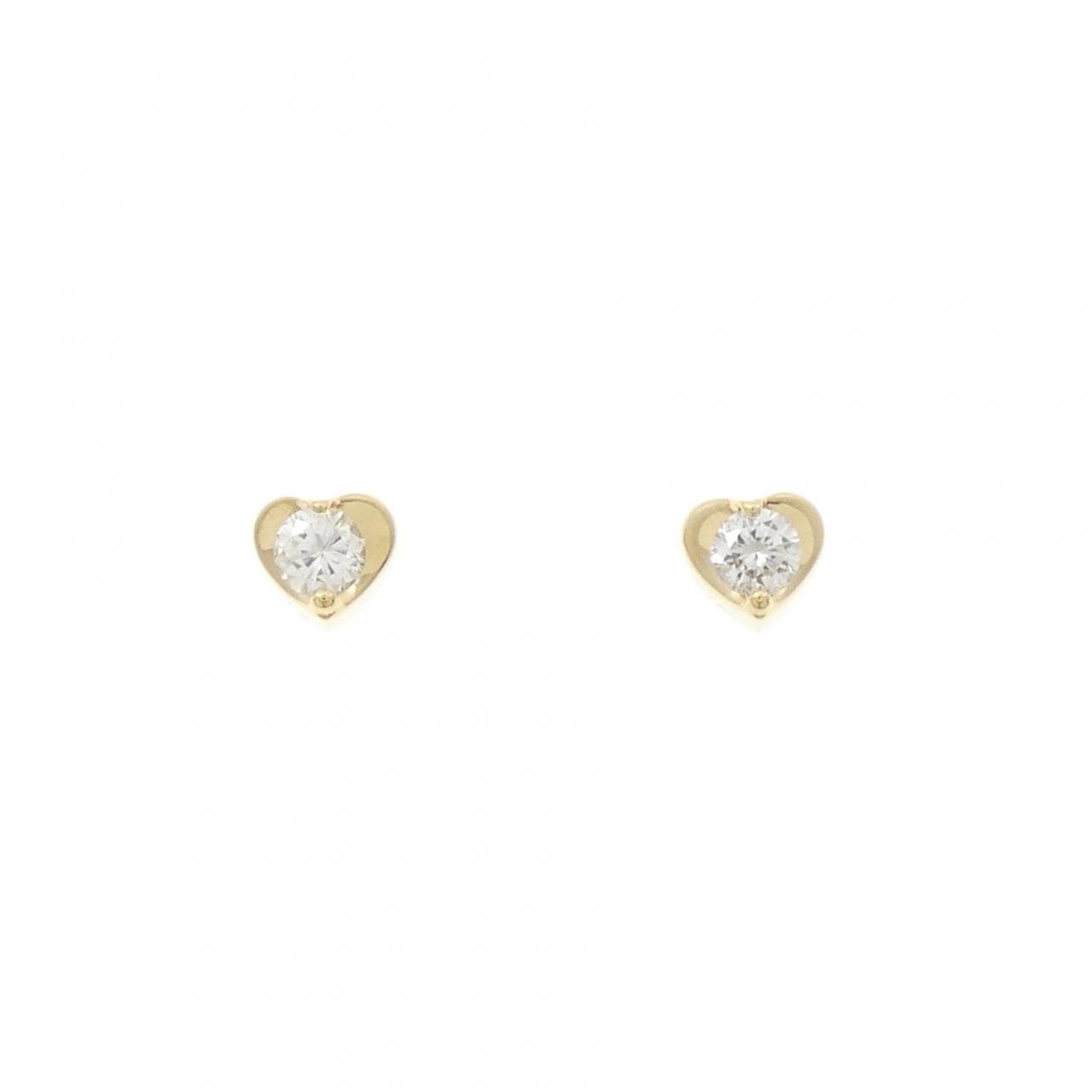 K18YG ハート ダイヤモンド ピアス 0.20CT