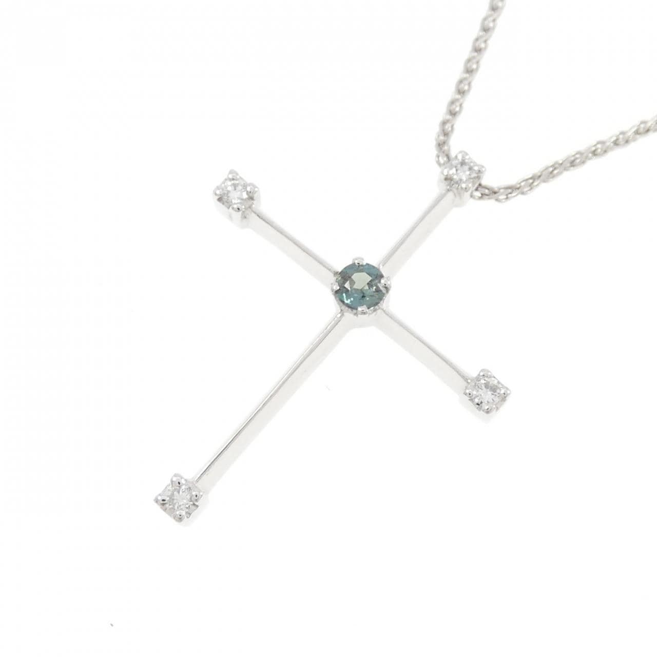 750WG アレキサンドライト ネックレス 0.12CT