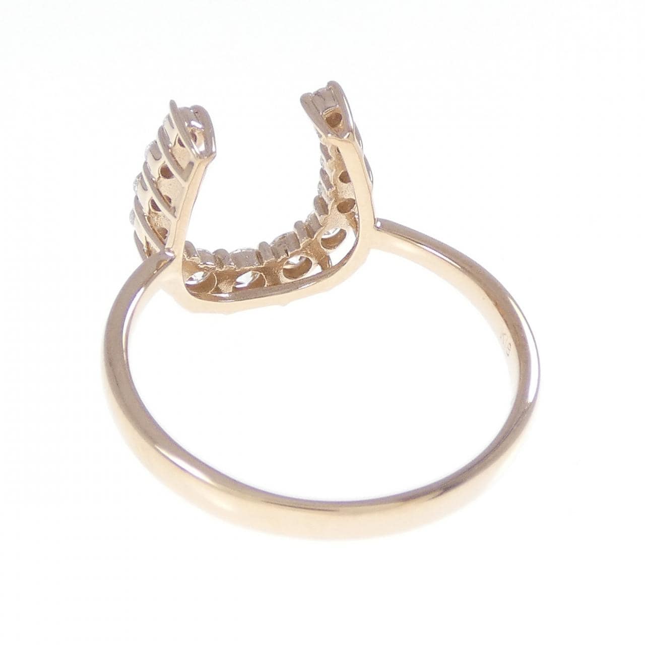 K18PG ホースシュー ダイヤモンド リング 0.50CT