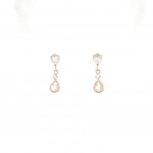 【新品】K18PG ローズクオーツ ピアス