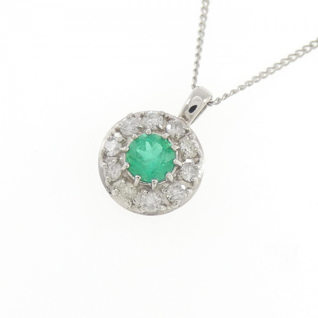 PT900/PT850 エメラルド ネックレス 0.23CT