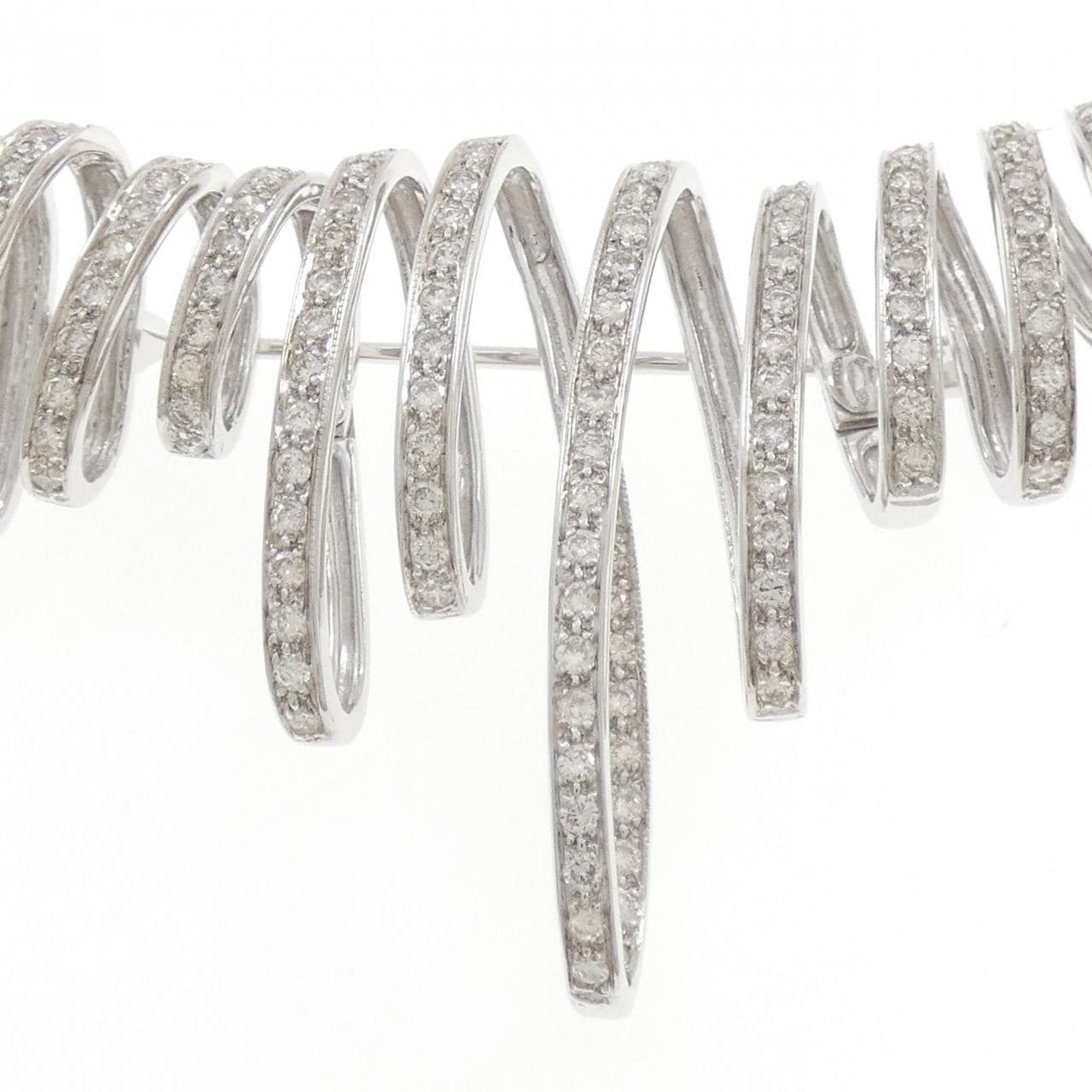 750WG ダイヤモンド ブローチ 1.91CT