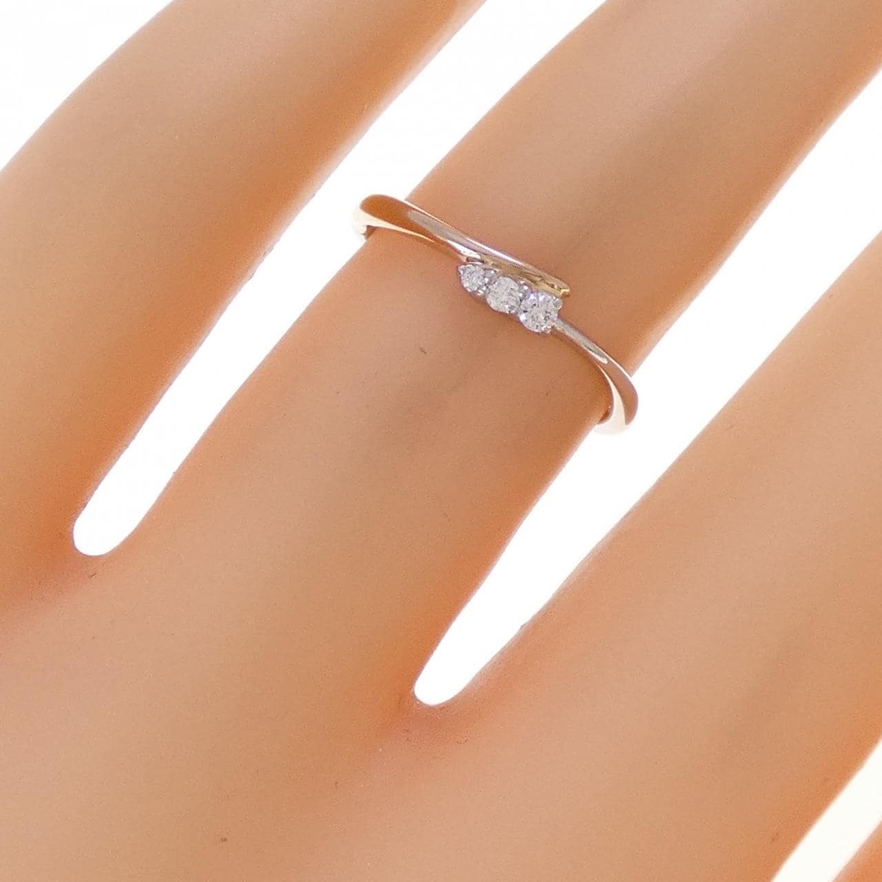 PT950/K18PG ダイヤモンド リング 0.04CT