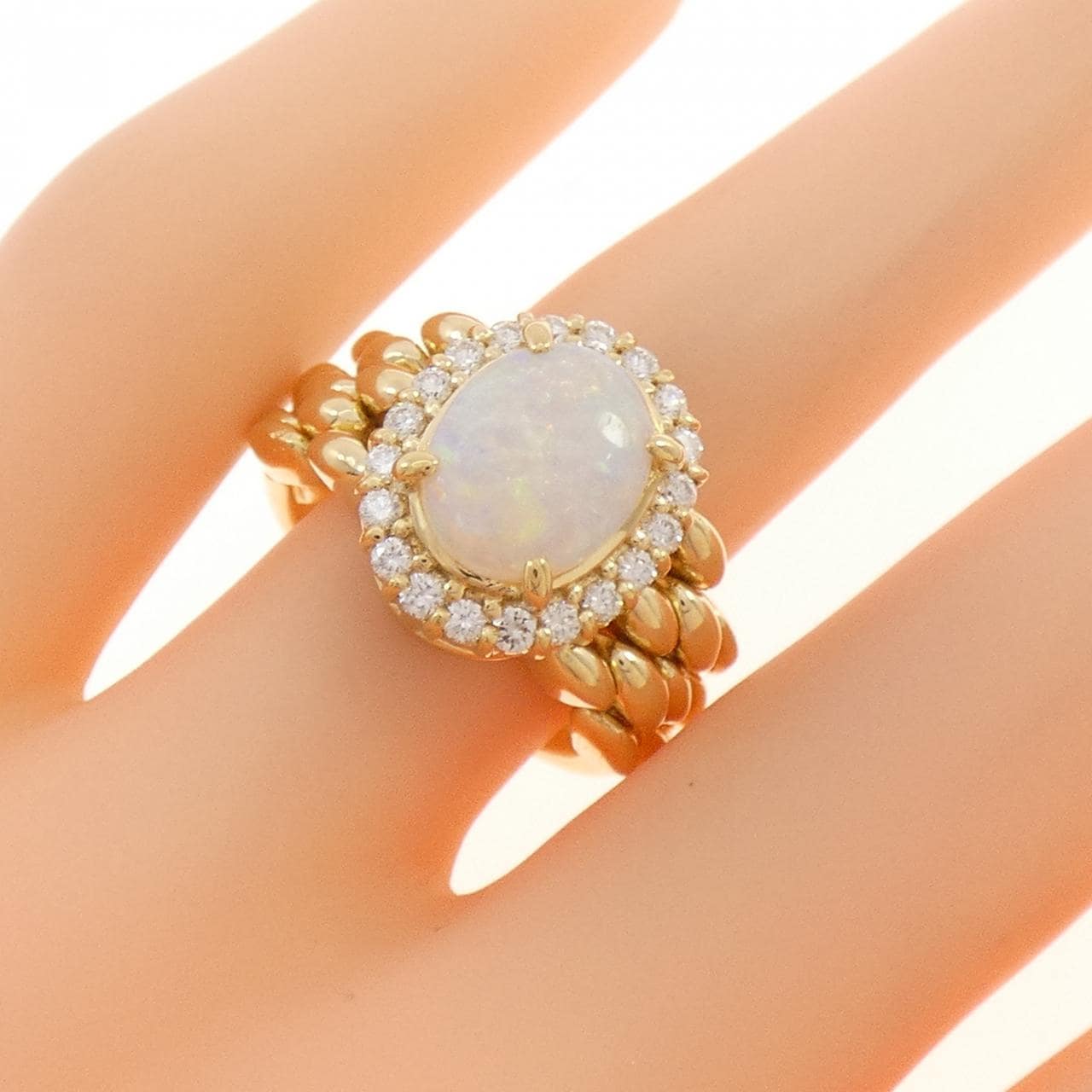 K18YG オパール リング 1.17CT