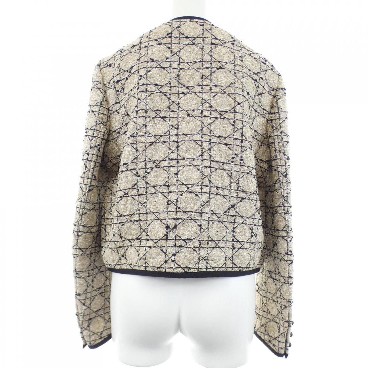 クリスチャンディオール CHRISTIAN DIOR クロップドジャケットカナージュ 511V58A7757 ノーカラージャケット