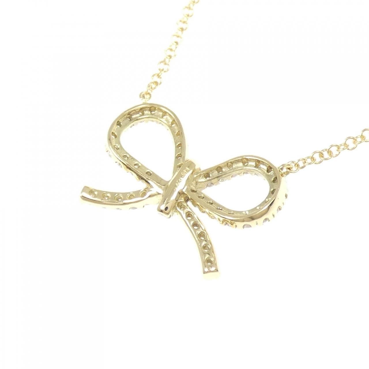 K18YG リボン ダイヤモンド ネックレス 0.60CT